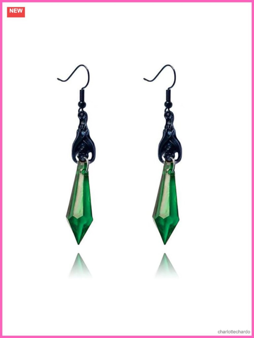 Gothic Bat Crystal Dangle Earrings Punk Rock Halloween Costume Jewelry